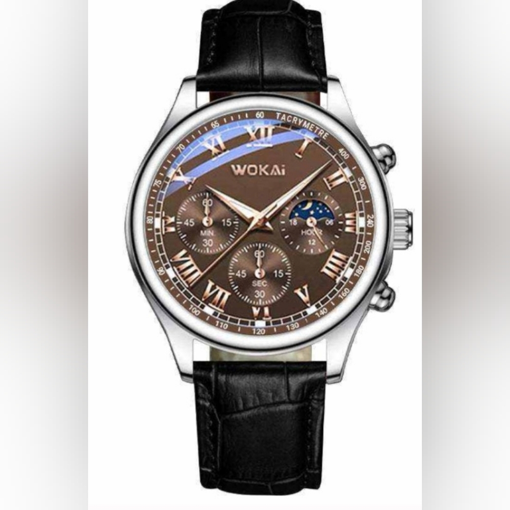 NWT Unisex WOKAI Black and Copper Chronograph Watch.
